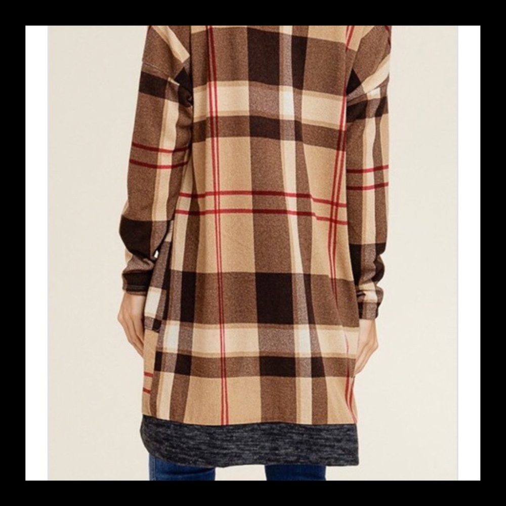 ▪️LAST 1 ▪️Checkered Print Cardigan/Pockets - Picture 4 of 4